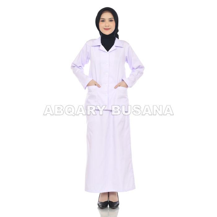 setelan seragam perawat bidan blazer & setelan wanita pilihan celana/rok panjang seragam putih
