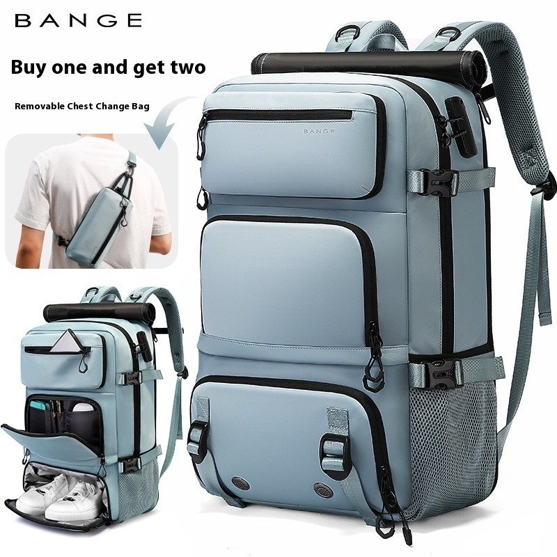 Tas Ransel Travel Bange Kapasitas Besar untuk Pria dan Wanita dengan Kompartemen Sepatu Anti Air dan