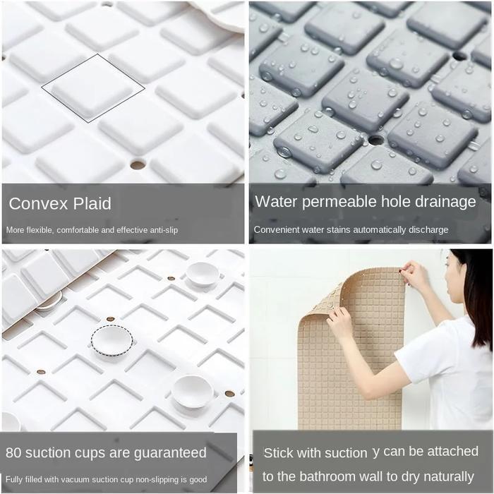 SUDOKU Shower Bathroom Mat Keset Kamar Mandi PVC Anti Slip Suction Cup