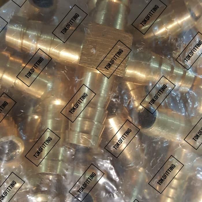 NEPEL SELANG NIPPLE HOSE 5/16 INCH CABANG 4 CROSS KUNINGAN BRASS READY STOCK