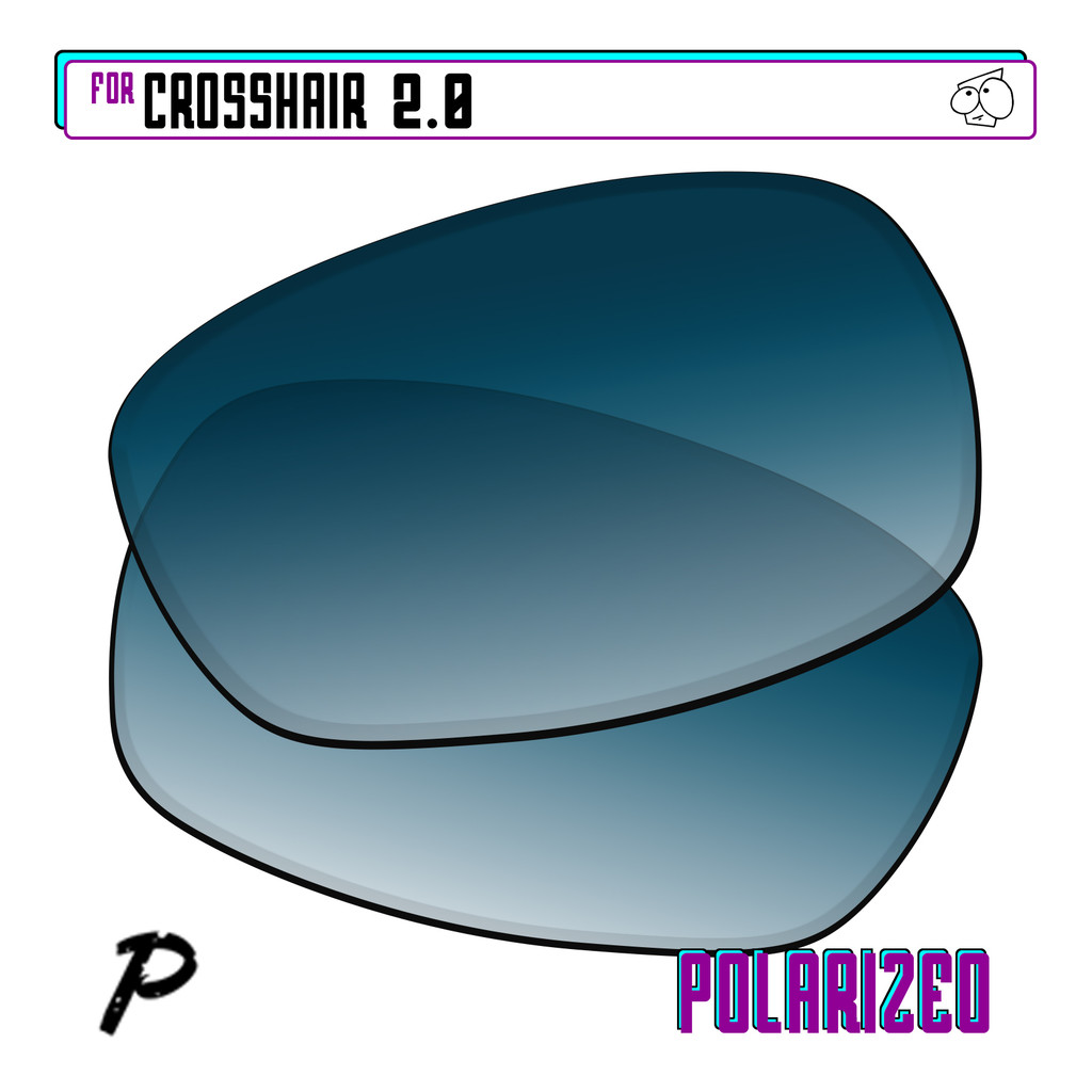 SunglassDoctor Polarized Replacement Lenses for Oakley Crosshair 2.0 OO4044 64mm Sunglasses -