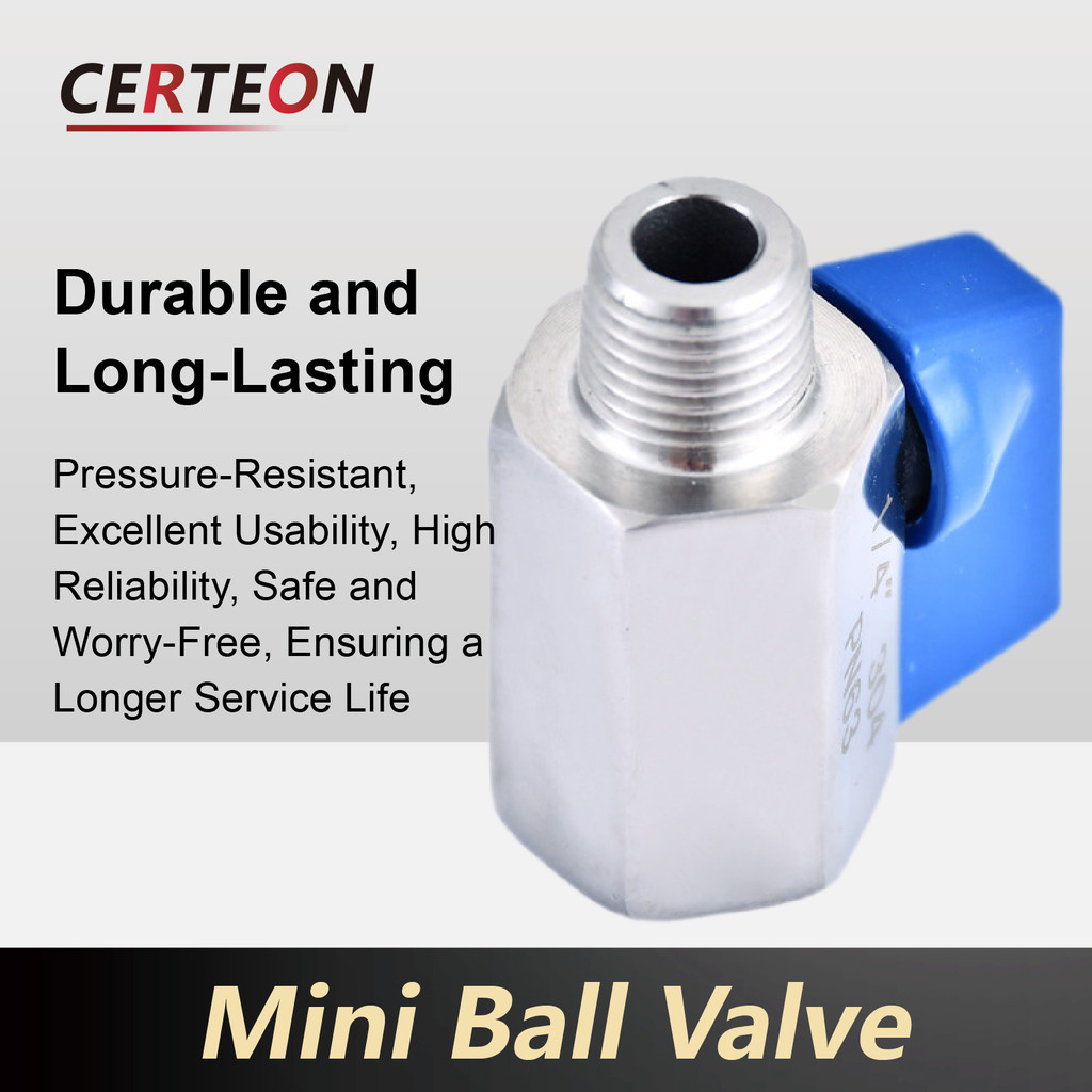 Mini Ball Valve Stainless Steel 304 High Pressure Barb Inline Shut Off Valve DN6 DN25 Automation