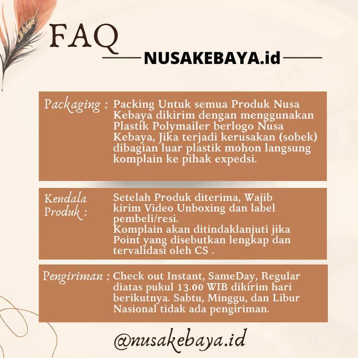 Ready Nusa Kebaya Kebaya Kutubaru Jumbo Brukat Full Puring Baju Pesta Kondangan Modern Ld 120-140