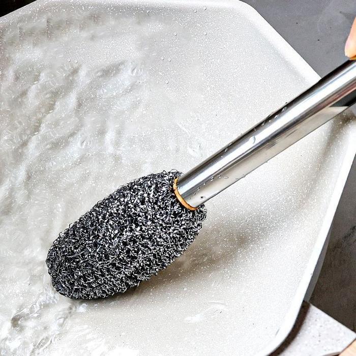 Stainless Steel Sikat Pembersih Botol Kawat Besi Cuci Piring Steel Wool Sikat Cuci Piring