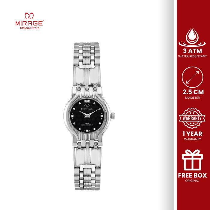 HOT SALE MIRAGE WATCH - JAM TANGAN WANITA ANTI AIR ANALOG KASUAL KLASIK KECIL SILVER BERGARANSI