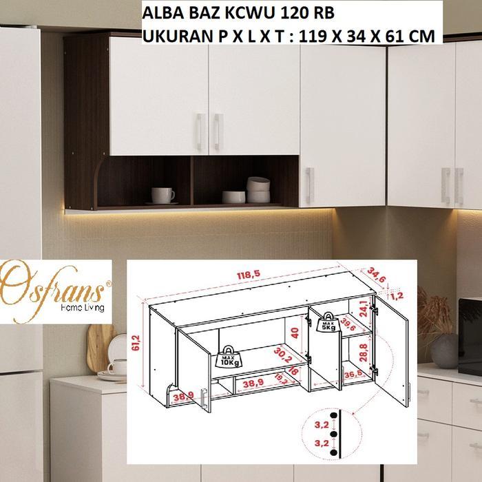 Lemari Dinding Dapur Dahlia KC WU 120 ALBA BAZ ALBABAZ ARUNA BAZ