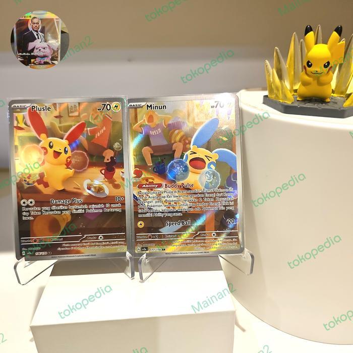 Plusle ar Minun ar sv3s pokemon kilau hitam tcg indo