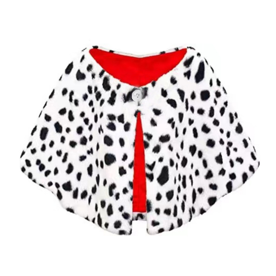 Cruella Cosplay Accessories Halloween Carnival Evening Runway Party Costume Witch Cape Women's Sexy