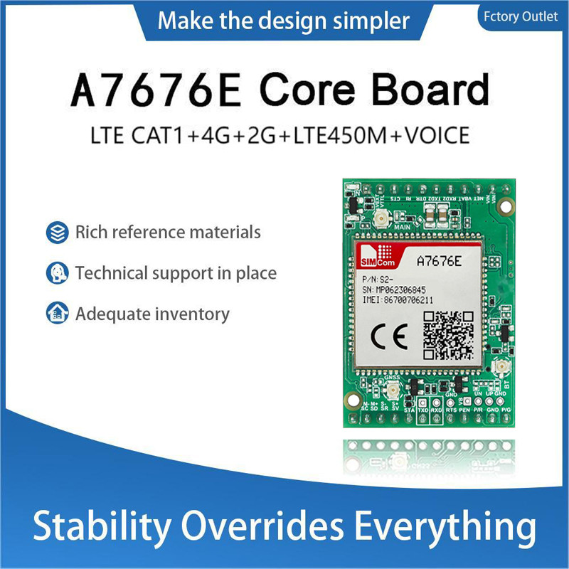 SIMCOM A7676E CORE BOARD LTE CAT1+4G+2G+LTE450M+VOICE A24*24-A7676E-LASE MODULE