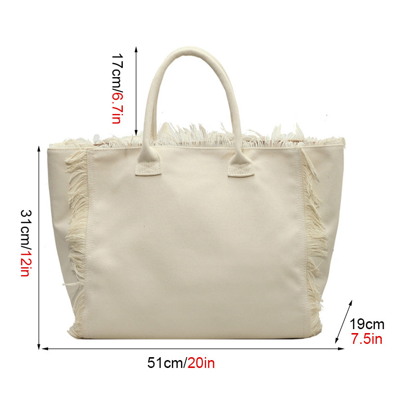 Fashionable tassel large capacity beach tote bag,Canvas Striped Beach Tote Bag Fashion Casual