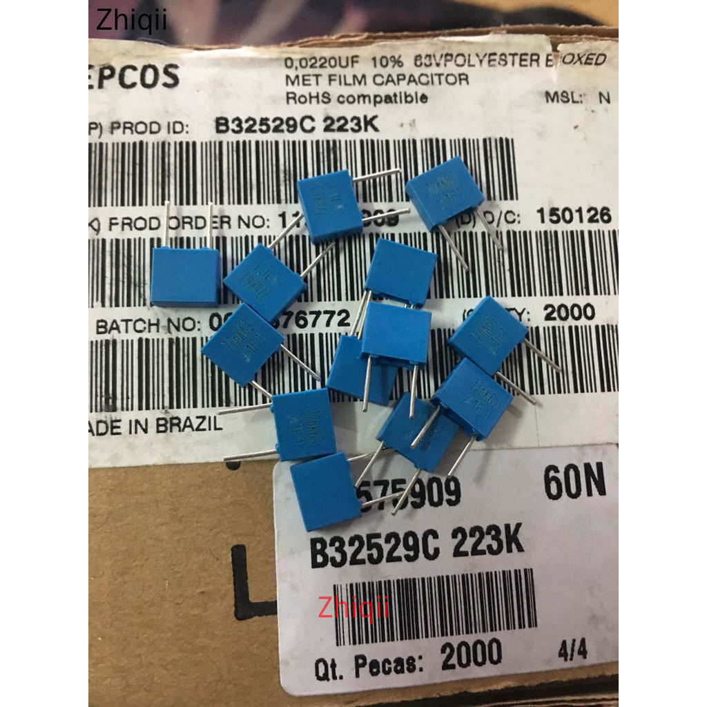20pcs/50pcs Original new B32529C223K 63V223 0.022UF 22NF 63V Siemens EPCOS film capacitor P5