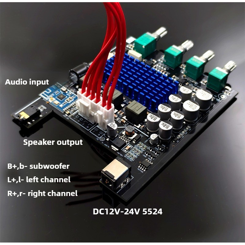 TPA3116 BLUETOOTH 5.3 DSP 2.1 POWER AMPLIFIER BOARD 100W+50W+50W SUBWOOFER AUDIO AMPLIFIER DC12V-24V