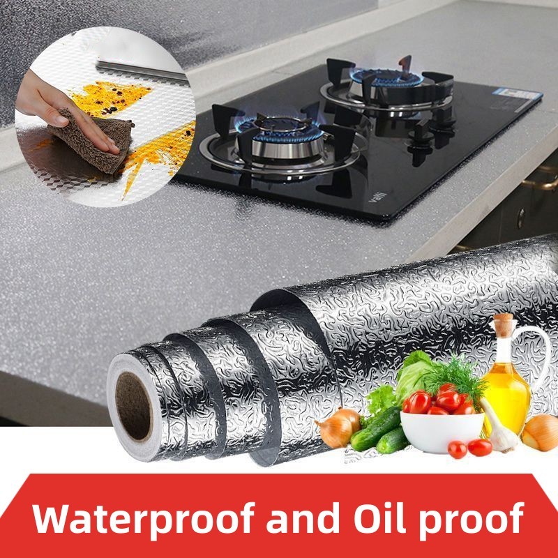 Multifunctional Self Adhesive Kitchen Aluminum Foil Stickers Oil Proof Waterproof Stove Sticker Kitc