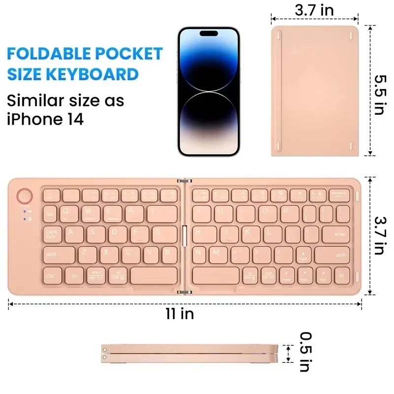 Folding Keyboard Bluetooth Keyboard Portable For Tablet iPad PC Android IOS Windows