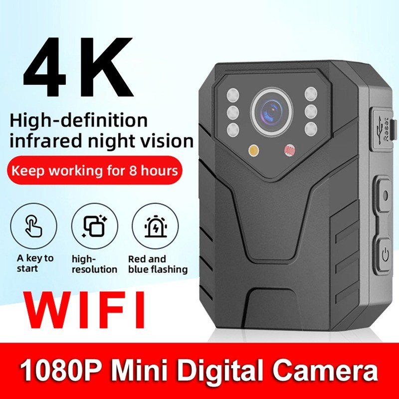 Body Mounted Video Camera Wearable Camera 4K Clip Cameras 1080P Body Wearable Camera with Clips