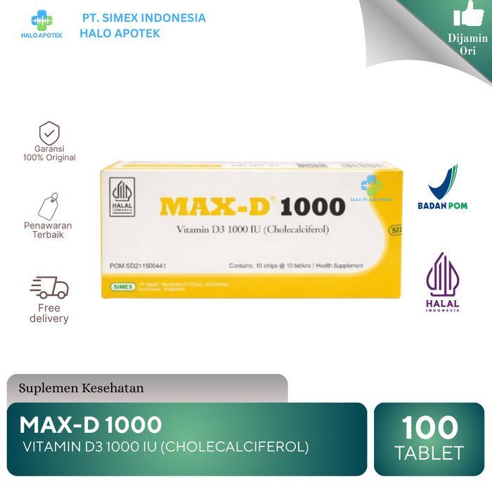 Max-D 1000 Isi 100 Tablet Vitamin D3 1000 IU
