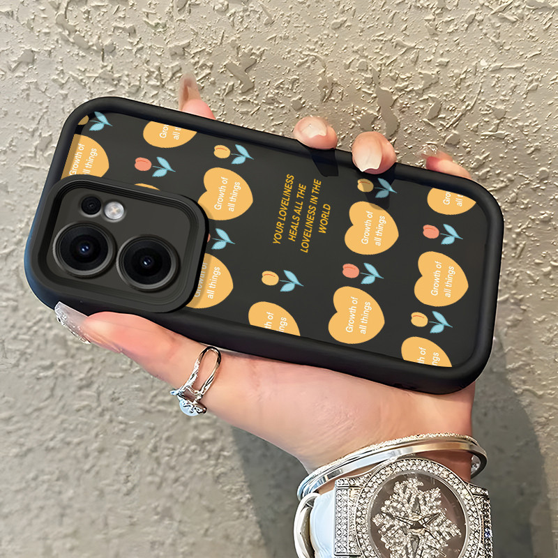 Casing Hp Untuk OPPO Reno 13F 4G Reno 13F 5G Reno13 F Case Hati kuning Kasing silikon Cesing Ready S