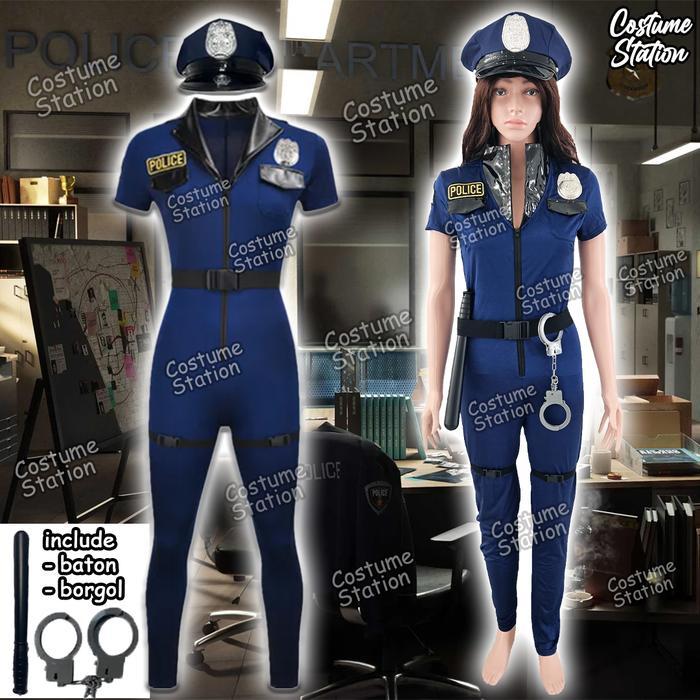 Kostum Police Woman / Costume Profesi Polisi Halloween cewe dewasa