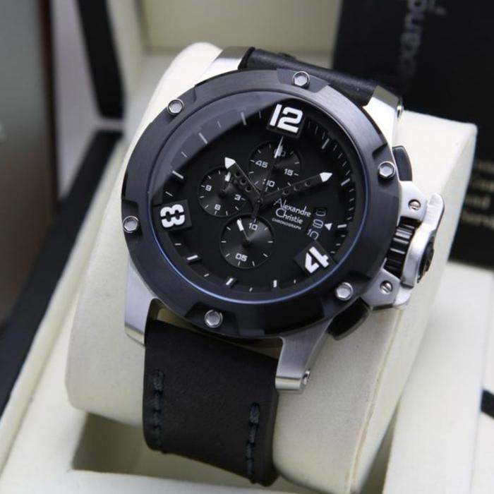JAM TANGAN PRIA ALEXANDRE CHRISTIE AC 6295 ORIGINAL - SILVER BLACK