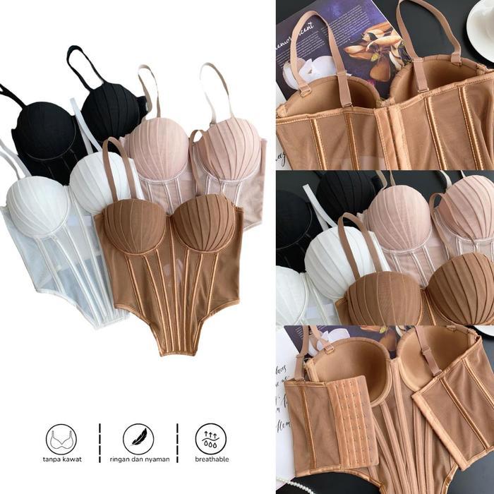 Bustier Top Sexy Lingerie Bustier Set Sexy Corset Bra Wanita
