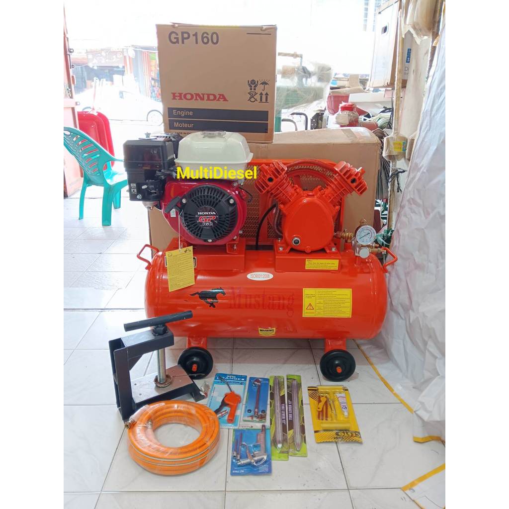 Kompresor Angin MUSTANG 1/2 Hp | Mesin Penggerak HONDA GP160|Tambal Ban