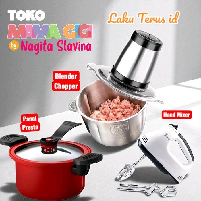 Bisa Termin Lt 022 Toko Mama Gigi Nagita Slavina Paket Bundling Panci Presto Hand Mixer Blender