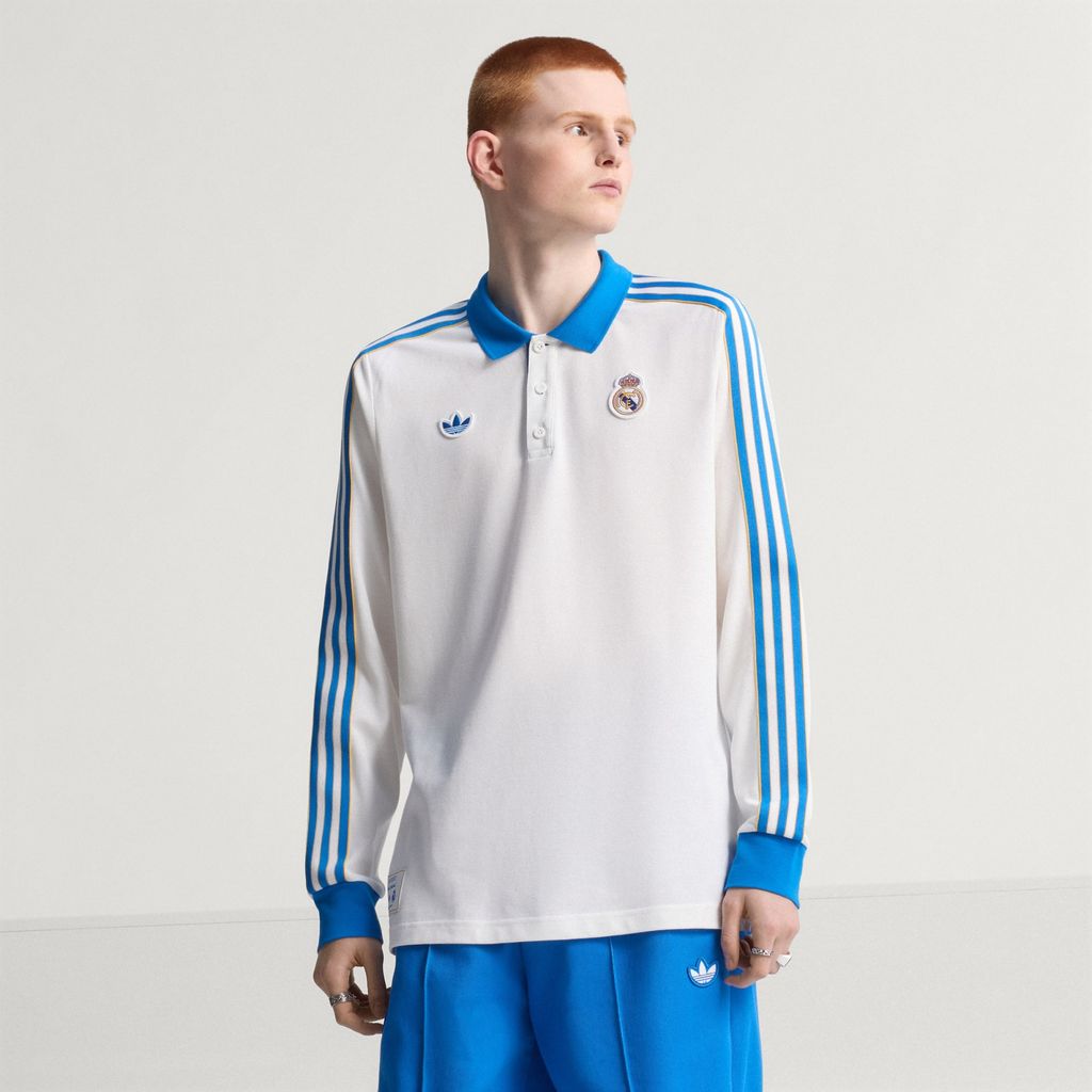 Adidas Real Madrid Terrace Icons Long Sleeve Polo Shirt BNWT Original Resmi JN3065