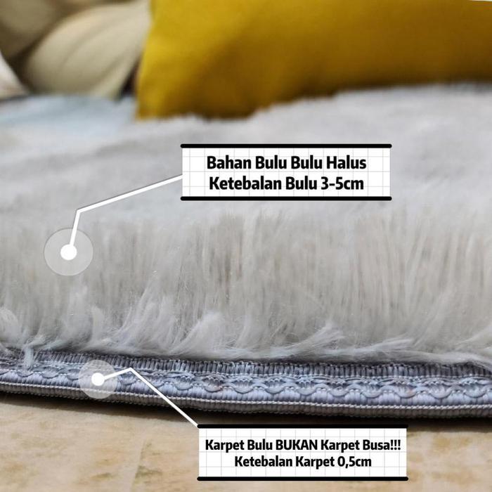 Karpet Bulu Jumbo Motif & Ombre Uk 200 x 200cm/Karpet Bulu Lantai