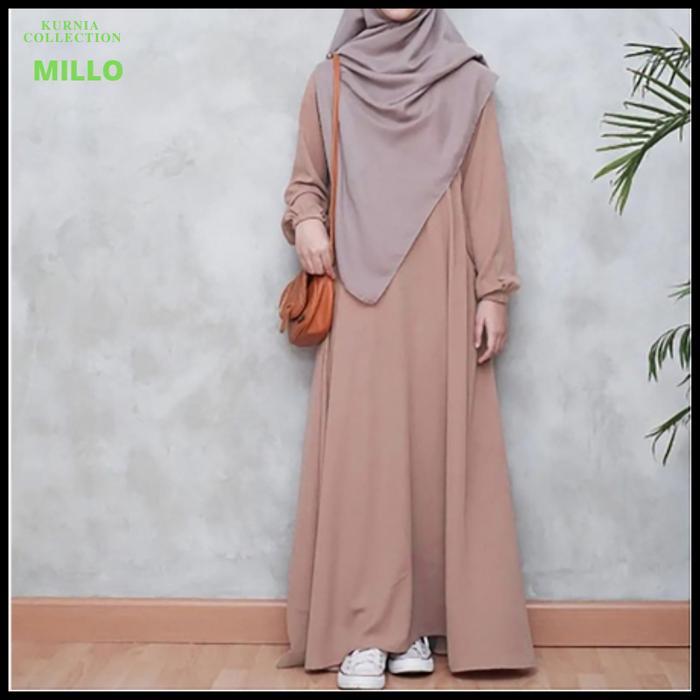 Baju Wanita Muslim Gamis Abaya Dress Hitam Polos Simpel Jumbo Big Size Polos Hitam Navy Putih tangan