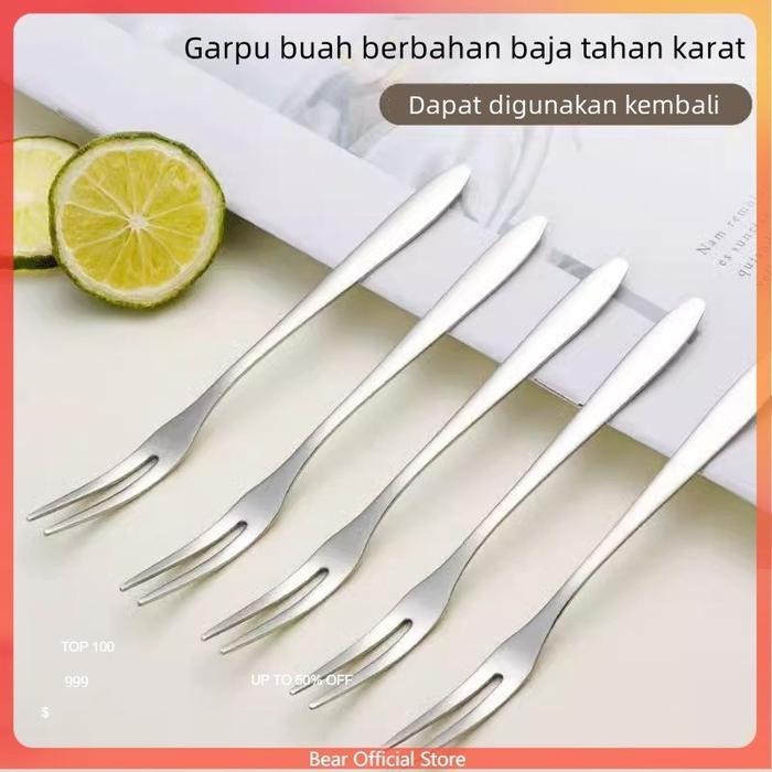 Garpu buah stainless steel/garpu kecil lucu garpu barat anak-anak/garpu salad pencuci mulut