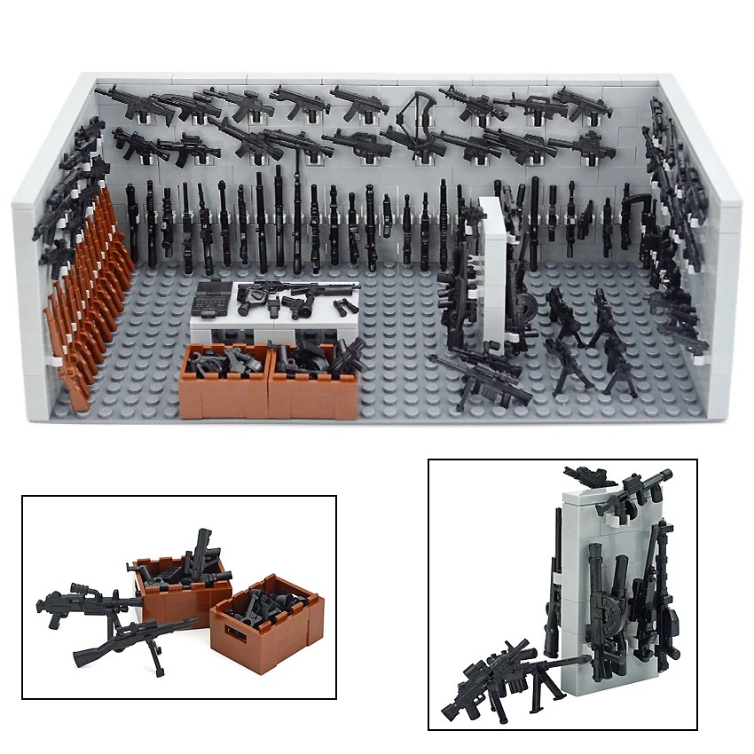 DIY WW2 Military SWAT Gun Accessories Building Blocks Educational