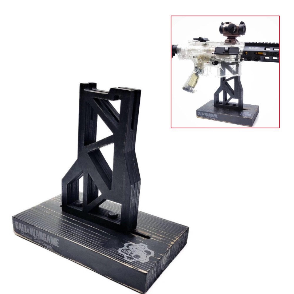 Toy Tactical Wood Display Rifle Stand Gun Rack Holder Bench AR15 Rest