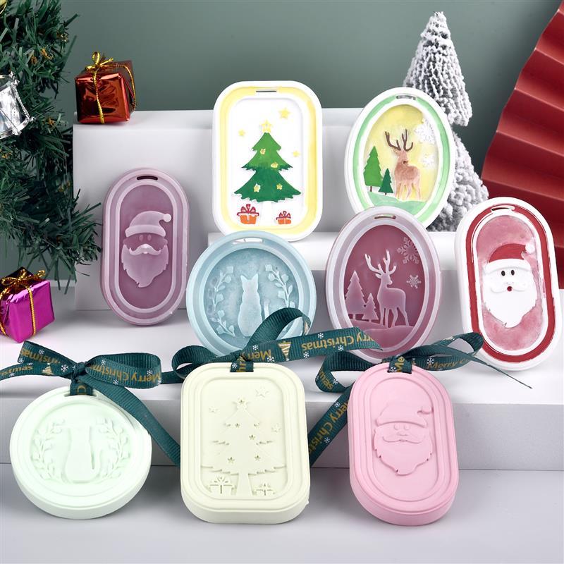Christmas Pendant Silicone Mold DIY Epoxy Resin Gypsum Plaster Soap Mold Handmade Crafts Casting