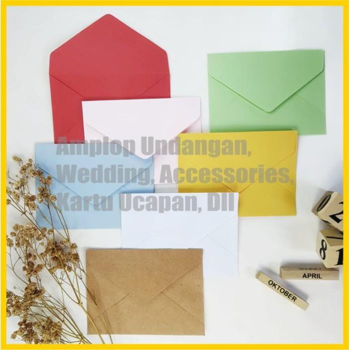 ( Isi 100 ) A7 Amplop Coklat Amplop Amplop Kraf Merah Pink Hijau Biru Amplop Wedding Grosir Amplop