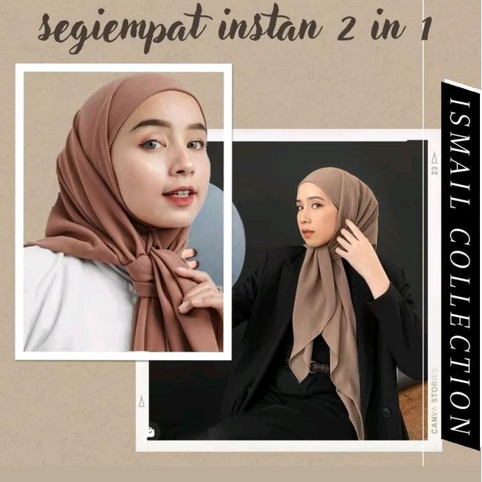 Segiempat Inner 2 Layer/Hijab Segiempat Instan /Hijab Instan Kekinian Ceruty Hijab Redy Stok