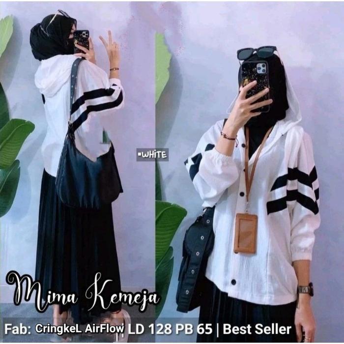 MIMA KEMEJA HOODIE / BLOUSE WANITA / KEMEJA KANTOR / ATASAN KANTOR / BAJU KANTOR / BAJU CASUAL /