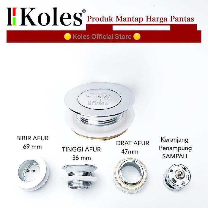 KOLES A108K Afur Bathtub Injak Kepala Afur Bathtub Shower Tray Brass Kuningan Chrome