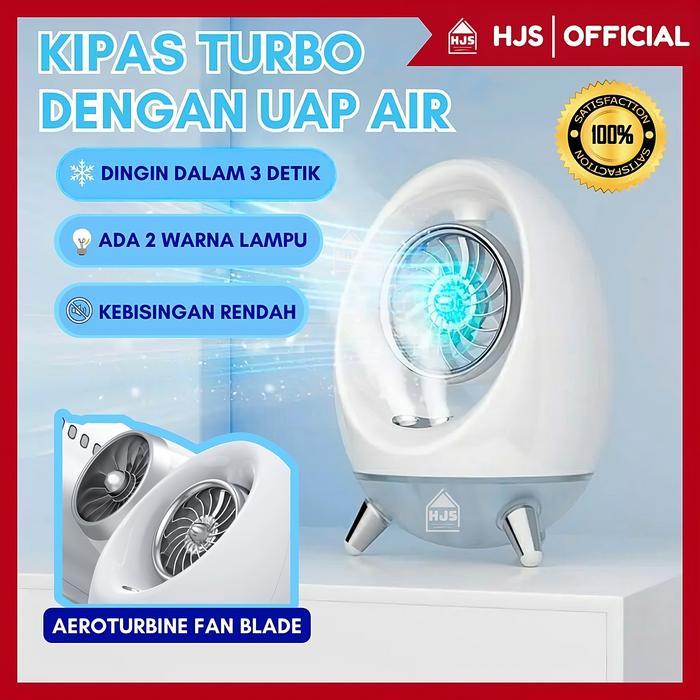 Kipas Angin Semprot Uap Air Turbo Rechargeable low noise / Spray Cold Air Fan/ Kipas Uap Air nano