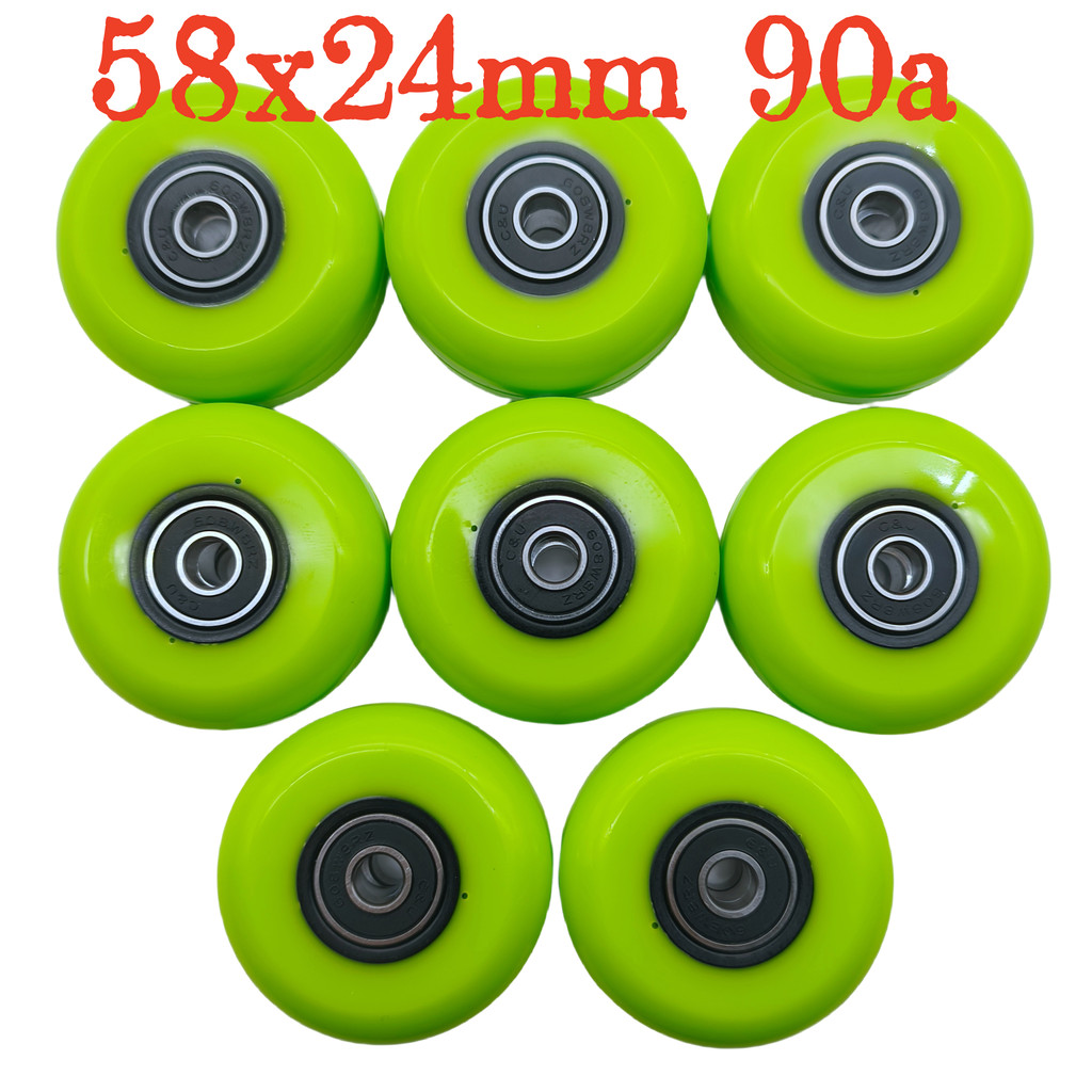 free shipping aggressive skate wheel 58x24 mm 90A 8pcs/ lot green color 58mm
