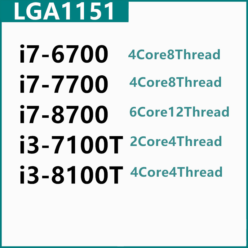 I7-6700 I7-7700 I7-8700 I3-7100T I3-8100T