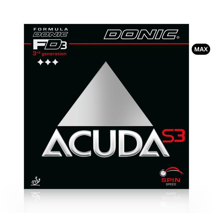 Donic Acuda S3 Karet Bet Pingpong Sponge Soft Control 7+ Speed 9 Spin 10+ Warna Merah Hitam Made In