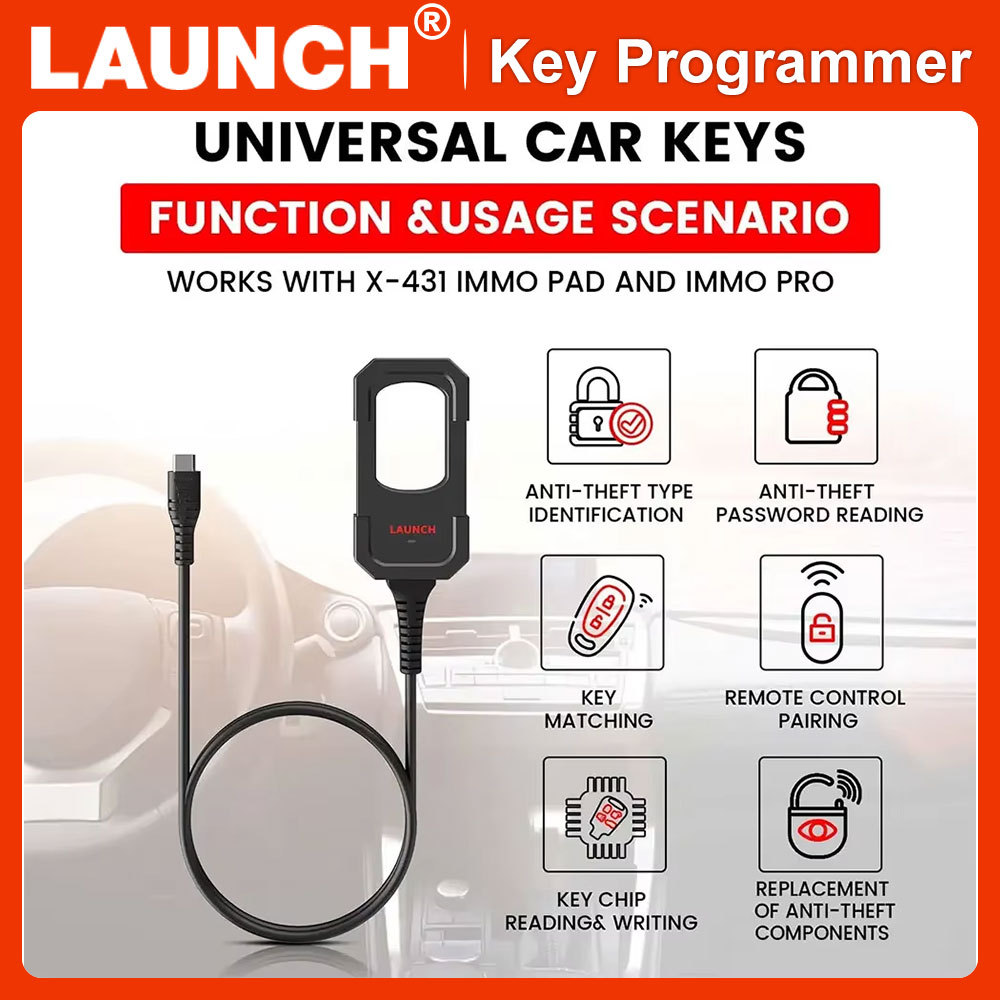 Launch X431 Key Analog Key Programmer for Use with Launch X431 IMMO Car Diagnostic Case for X-431