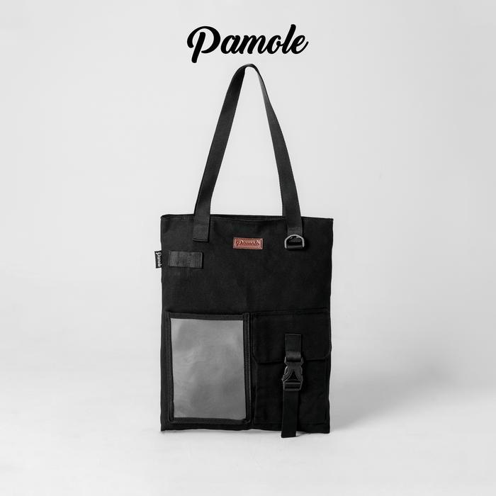 Pamole Tas Tote Bag Bahan Kanvas Penutup Resleting Unisex - Arel Series Totebag Tote Bags
