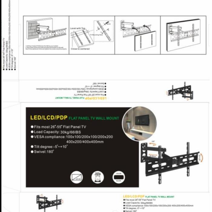 Breket tv telescopic 26 - 55 inch / Bracket Tv Adjustable 26 - 55 inch