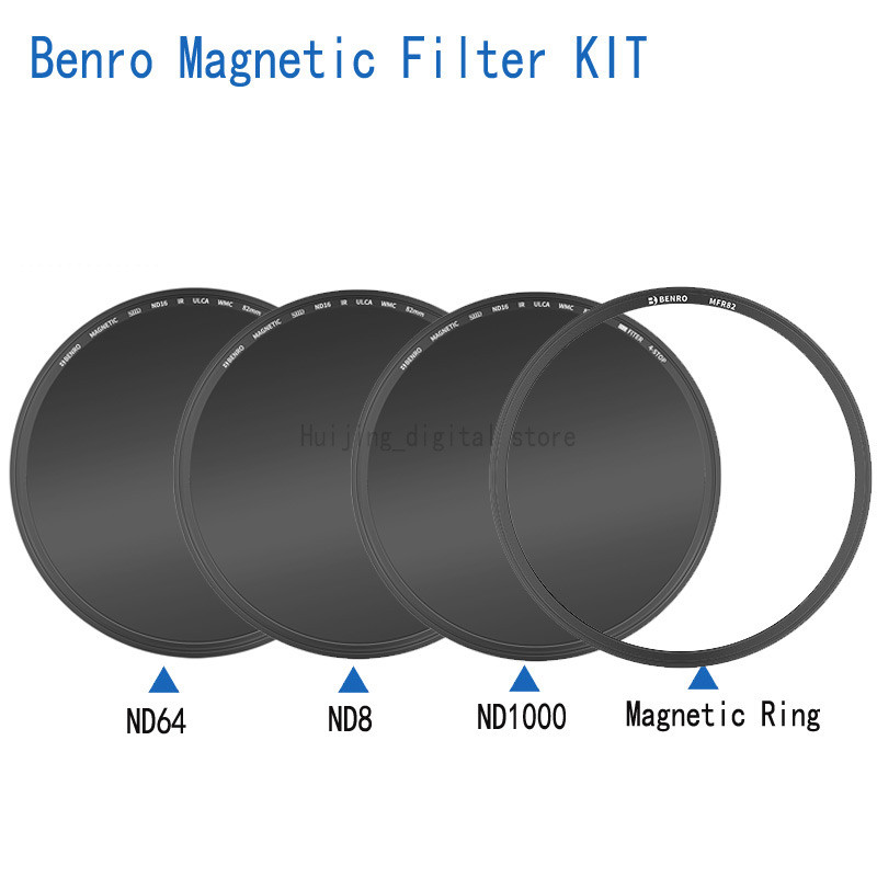 Benro Magnetic Filter 82mm 77mm 67mm 72mm ND8+ND64+ND1000 Solid Neutral Density With Adapter Ring