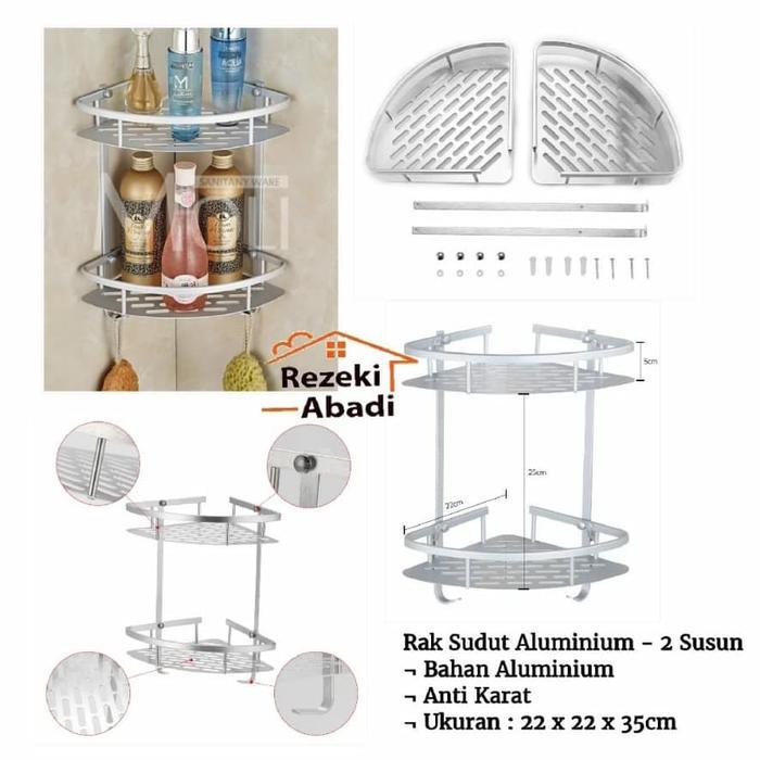Rak Sudut Double + Kapstok Silver