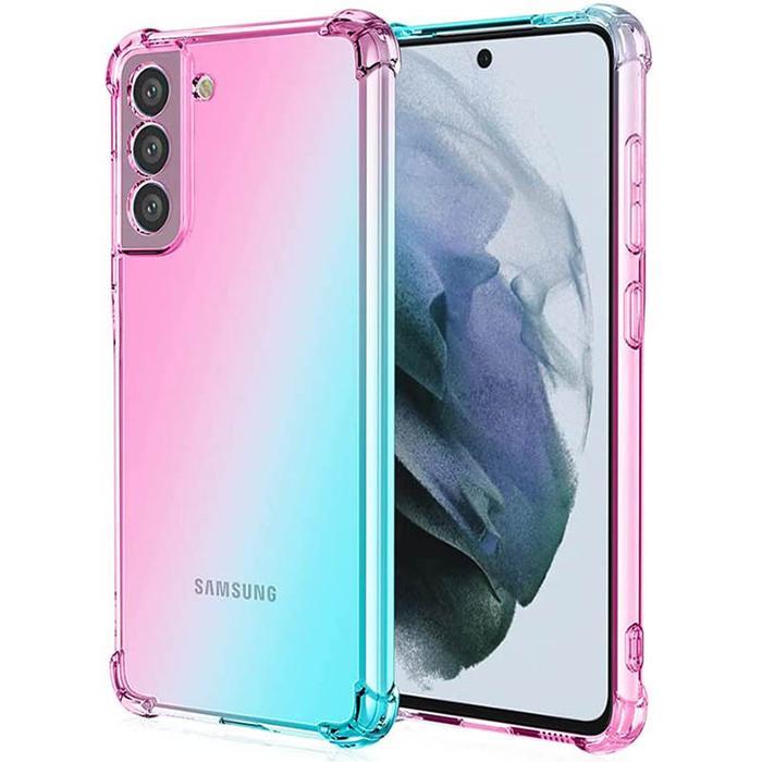 BRG BARU Shock Gradient Case Samsung Galaxy S21 FE 5G - for Samsung Galaxy S21FE - Rainbow Clear