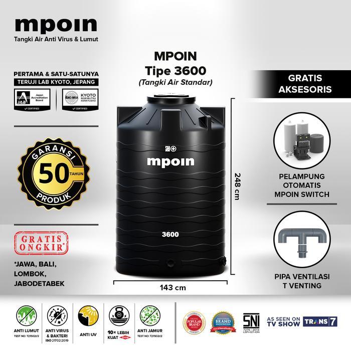 TANGKI TANDON TOREN AIR MPOIN DRAIN 800 LITER GRATIS ONGKIR