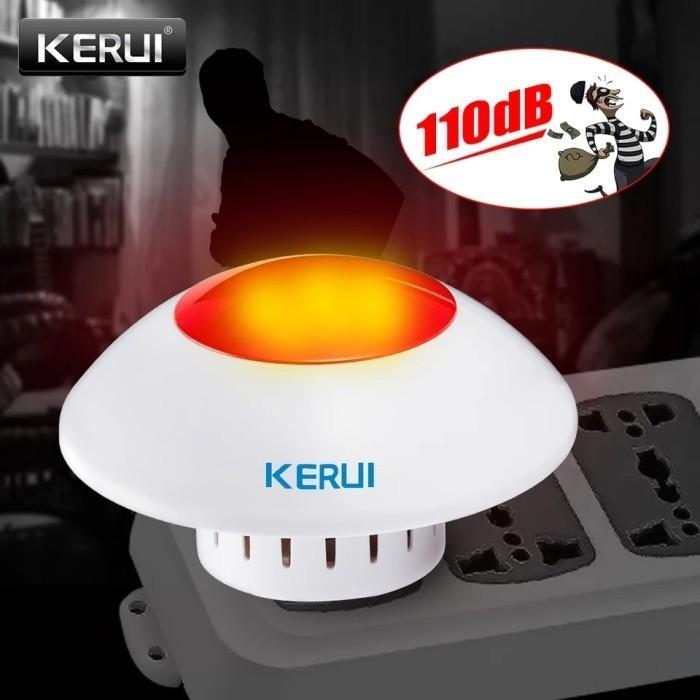 Kerui Alarm Rumah Wireless Strobe Sirine Indoor Alarm Sirine Home Security Set Tbk