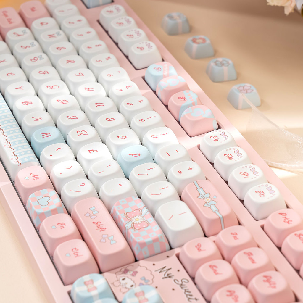 Akko x My Sweet Piano 3108 Mechanical Keyboard 2.4GHz & Wired Cute Cartoon Anime Keyboard Gift for